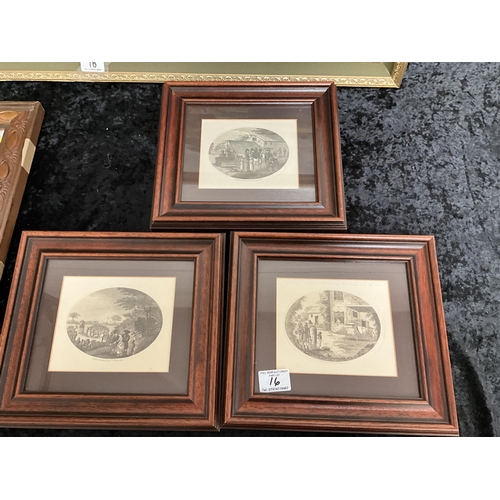 16 - 3 FRAMED PRINTS DEPICTING GEORGIAN COUPLE, PRINT OF THE HAYWAY BY CONSTABLE - LARGEST 42