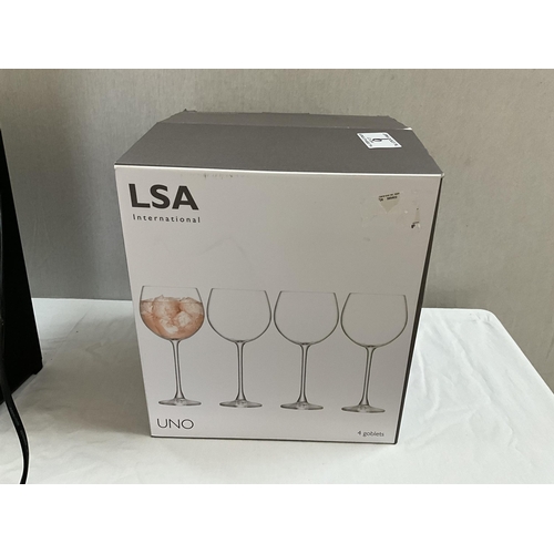 9 - BOX SET OF WINE GLASSES AND PAPER SHREDDER