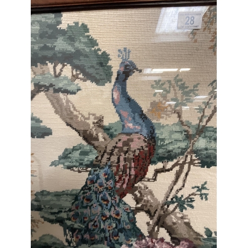 28 - 3 FRAMED TAPESTRIES DEPICTING SWANS/BIRDS
LARGEST 27