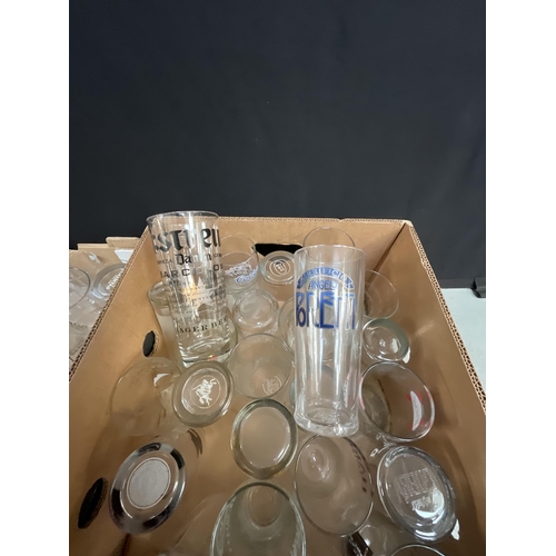 30 - 4 BOXES OF GLASSWARE TO INCLUDE ADVERTISING GLASS