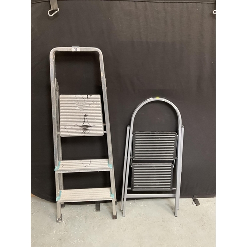 36 - 2 METAL STEP LADDERS