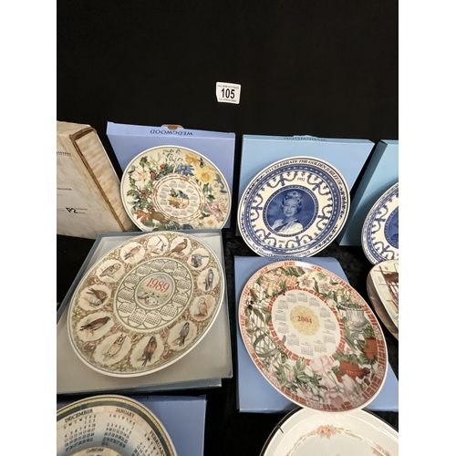 105 - 2 BOXES OF COLLECTORS PLATES INCLUDING WEDGEWOOD, BRADBURY MINT, ROYAL DOULTON WITH BOXES AND CERTIF... 