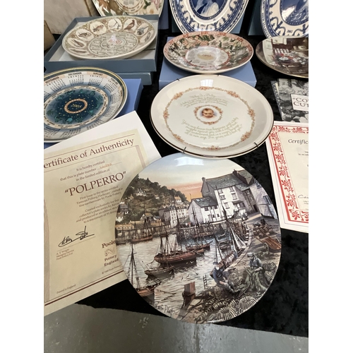 105 - 2 BOXES OF COLLECTORS PLATES INCLUDING WEDGEWOOD, BRADBURY MINT, ROYAL DOULTON WITH BOXES AND CERTIF... 