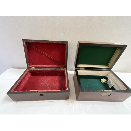 140 - 2 VICTORIAN JEWELLERY BOXES A/F