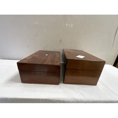 140 - 2 VICTORIAN JEWELLERY BOXES A/F