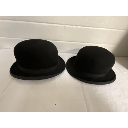 141 - 2 VINTAGE BOWLER HATS - MOORES BRADLEYS