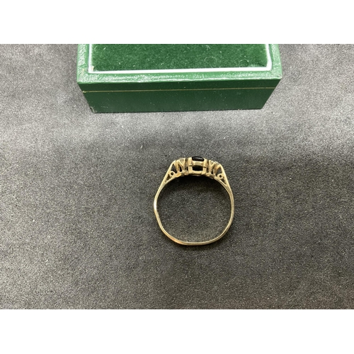 159 - 9CT GOLD STAMPED 375 LADIES DRESS RING - SIZE K - AS FOUND RING BENT