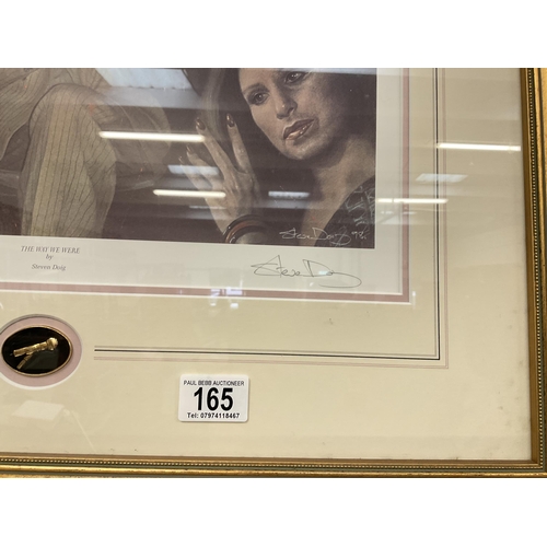 165 - FRAMED EDITION PRINT OF THE WAY WE WERE BY STEVAN DOIG OF BARBARA STREISAND 173/650