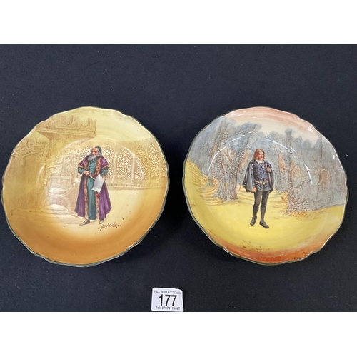 177 - 2 DICKENS SERIES ROYAL DOULTON BOWLS DIA 8