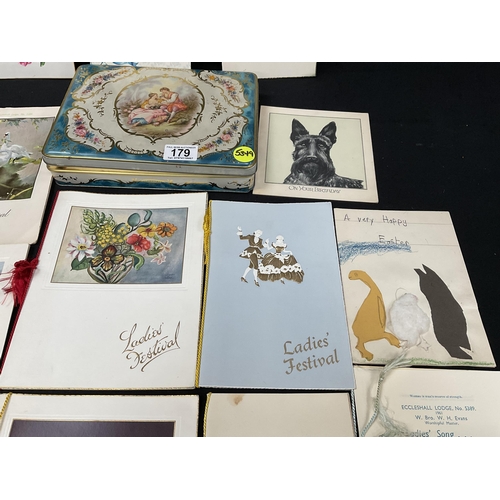 179 - QTY OF VINTAGE GREETING CARDS ETC