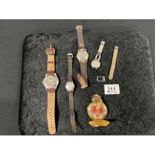 211 - 4 WRIST WATCHES AND MODERN POCKET WATCH H