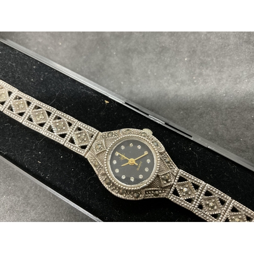 212 - WHITE METAL LADIES COCKTAIL WATCH