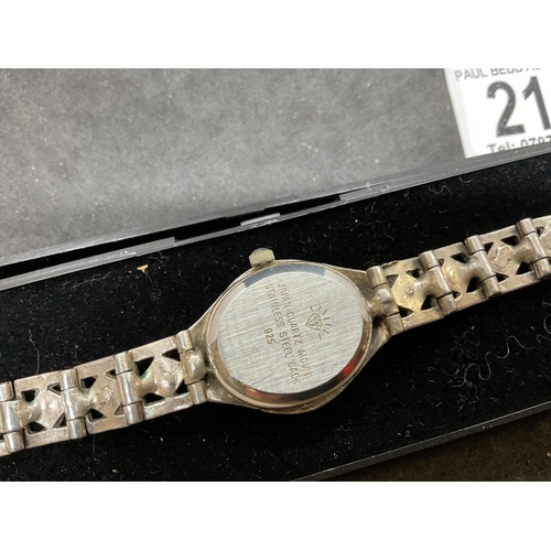 212 - WHITE METAL LADIES COCKTAIL WATCH