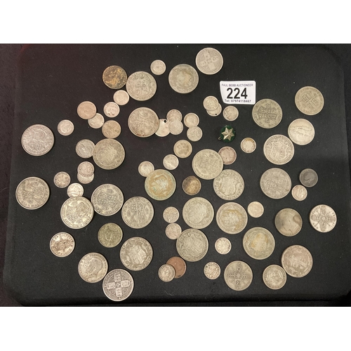 224 - COLLECTION OF SILVER AND CUPRO COINS