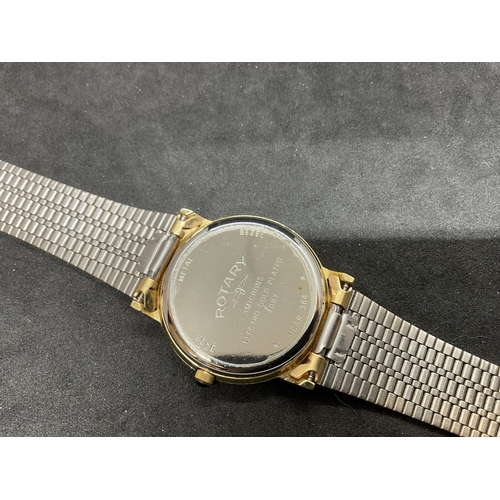 228 - GENTS GOLD PLATED ROTARY WRIST WATCH IN BOX