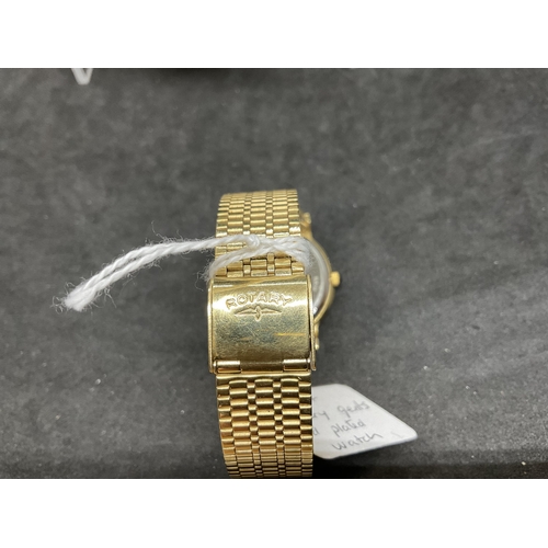 228 - GENTS GOLD PLATED ROTARY WRIST WATCH IN BOX