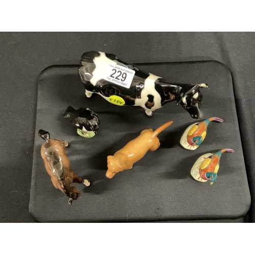 229 - QTY OF BESWICK ANIMALS TO INCLUDE FRESIAN COW H4.5