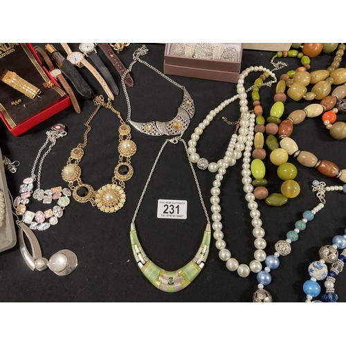 231 - QTY OF COSTUME JEWELLERY TO INCLUDE BOXED EXAMPLES