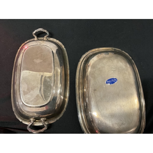 233 - SILVER PLATED ENTREE DISH & BUTTER DISH