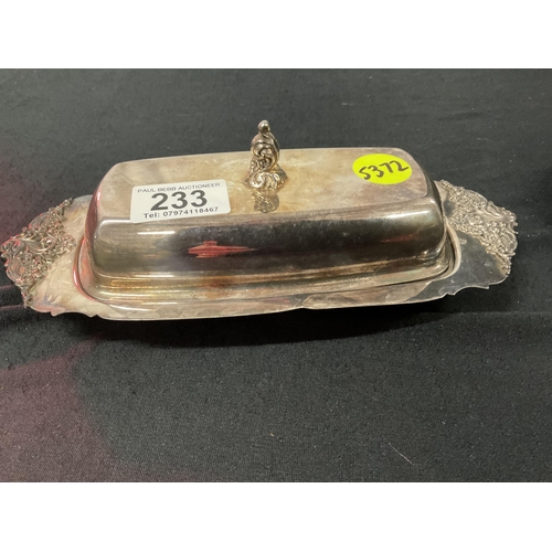 233 - SILVER PLATED ENTREE DISH & BUTTER DISH