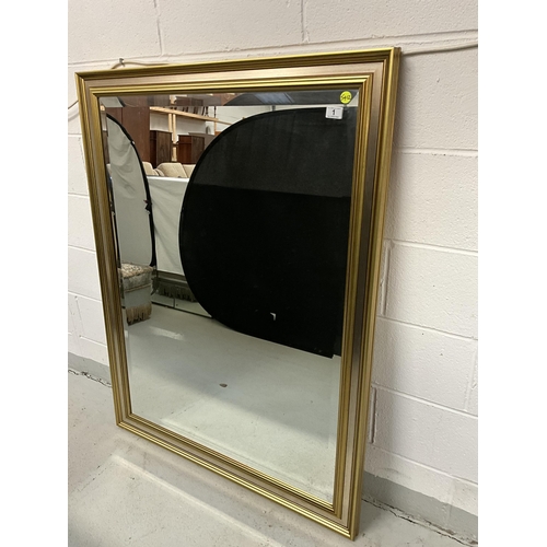 1 - LARGE MODERN BEVEL EDGED WALL MIRROR 53