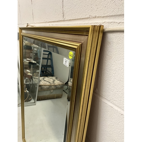 1 - LARGE MODERN BEVEL EDGED WALL MIRROR 53