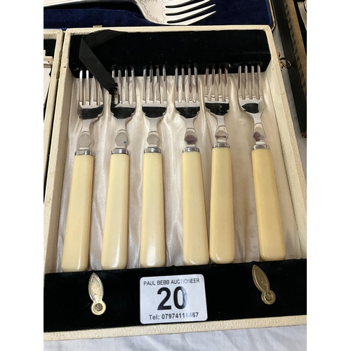 20 - 4 CASED BOXES OF VINTAGE FLATWARE