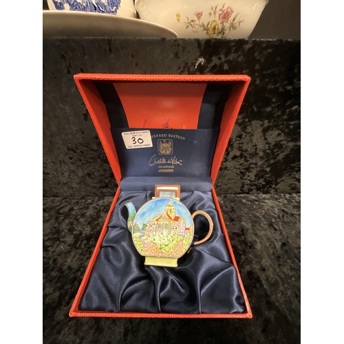 30 - LTD EDITION CHARLOTTE DI VITA CASED COLLECTORS ENAMEL TEA POT WITH CERTIFICATE NO 049 AND 6 GERMAN C... 