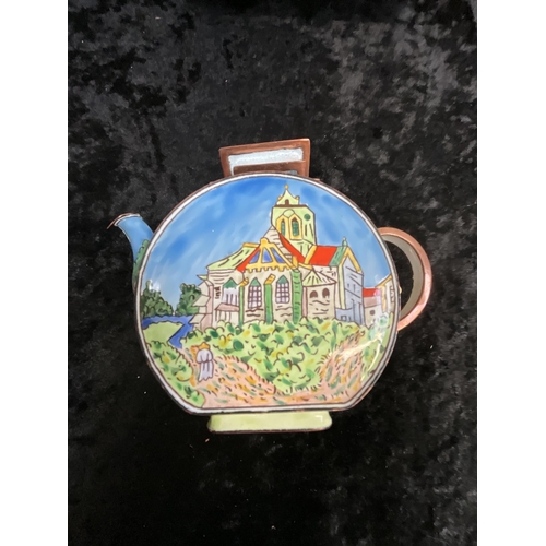 30 - LTD EDITION CHARLOTTE DI VITA CASED COLLECTORS ENAMEL TEA POT WITH CERTIFICATE NO 049 AND 6 GERMAN C... 