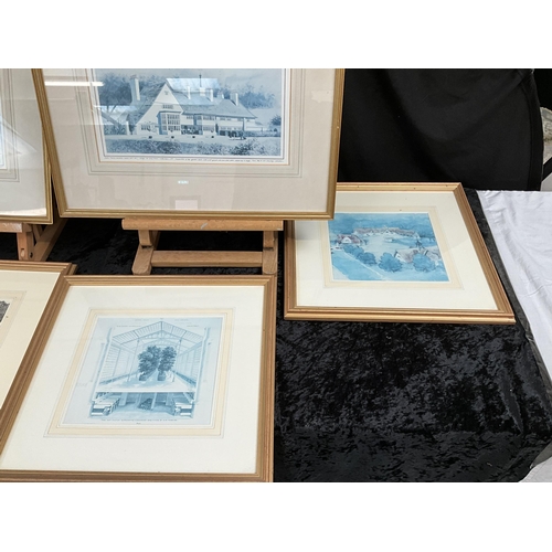 64 - BOX OF FRAMED ARCHITECTURAL THEMED PICTURES