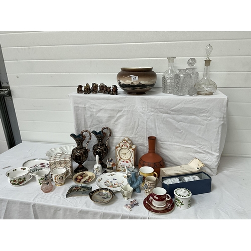 67 - CRATE OF CHINA AND GLASSWARE TO INCLUDE PORTMEIRION ETC