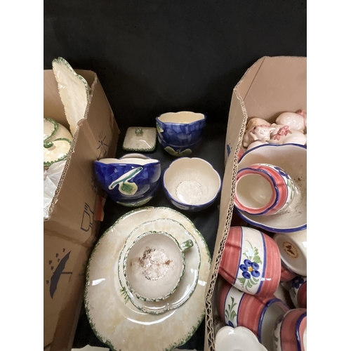 103 - 2 BOXES AND A CRATE OF PORTUGESE POTTERY