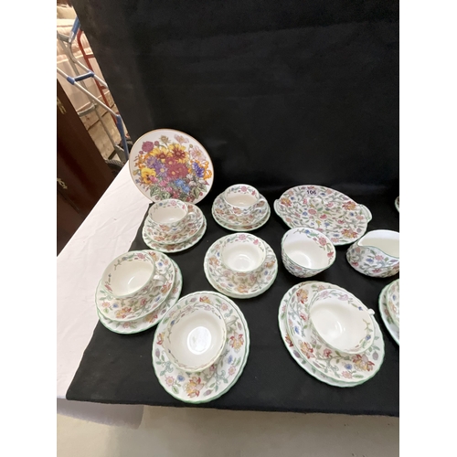 106 - BOX OF CHINA TO INCLUDE MINTON TEA SERVICE ETC