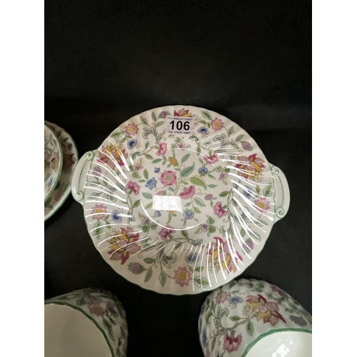 106 - BOX OF CHINA TO INCLUDE MINTON TEA SERVICE ETC