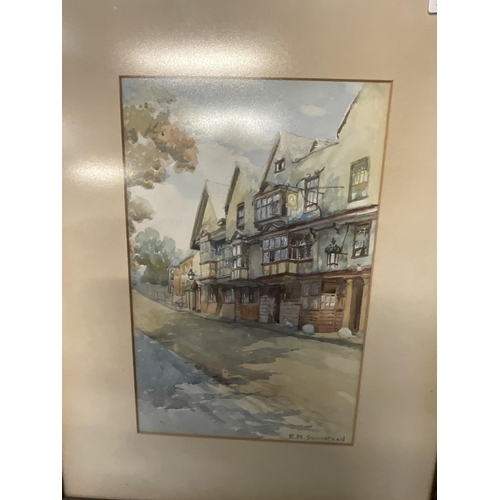 110 - FRAMED WATER COLOUR SIGNED E H SWINSTEAD AND ONE OTHER SIGNED G H - LARGEST 19