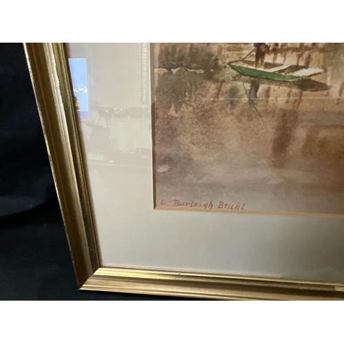 111 - FRAMED WATER COLOUR SIGNED L BURLEIGH BILLHL A/F 24