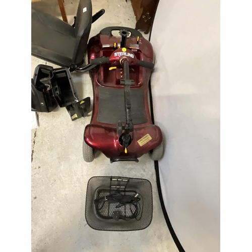 123 - PEARL 4 WHEEL SCOOTER COMPLETE WITH CHARGER AND INSTRUCTIONS TO INCLUDE KEYS - NEEDS NEW BATTERY