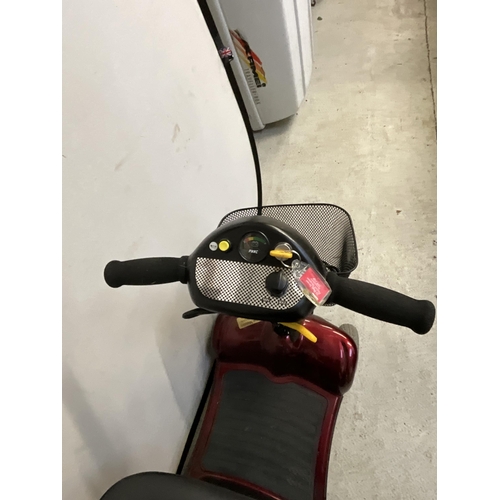 123 - PEARL 4 WHEEL SCOOTER COMPLETE WITH CHARGER AND INSTRUCTIONS TO INCLUDE KEYS - NEEDS NEW BATTERY