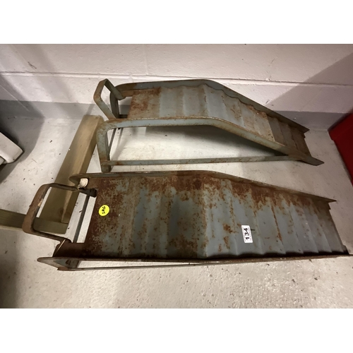 134 - PAIR OF METAL CAR RAMPS