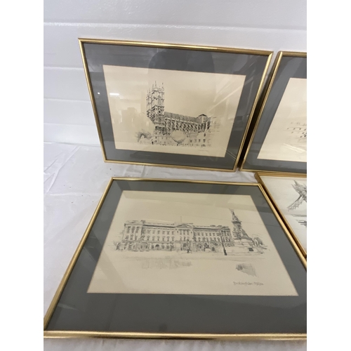 144 - QTY OF GILT FRAMED ARCHITECTURAL PRINTS - 15