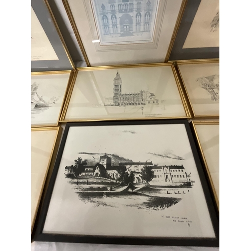 144 - QTY OF GILT FRAMED ARCHITECTURAL PRINTS - 15