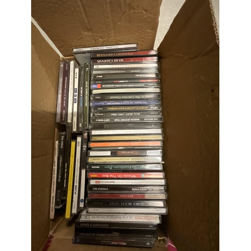 147 - 3 BOXES OF CDS AND DVDS ETC