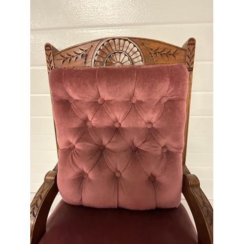 161 - EDWARDIAN MAHOGANY UPHOLSTERED BEDROOM CHAIR