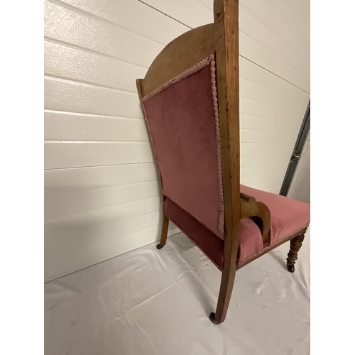 161 - EDWARDIAN MAHOGANY UPHOLSTERED BEDROOM CHAIR