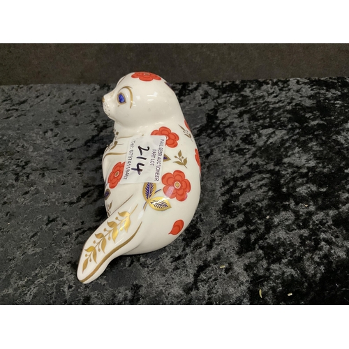 214 - ART GLASS DECORATED DUCK L8.5