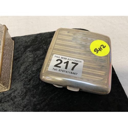 217 - COLLECTION OF CIGARETTE CASES TO INCLUDE A HALLMARKED BIRMINGHAM SILVER EXAMPLE A HALLMARKED SILVER ... 