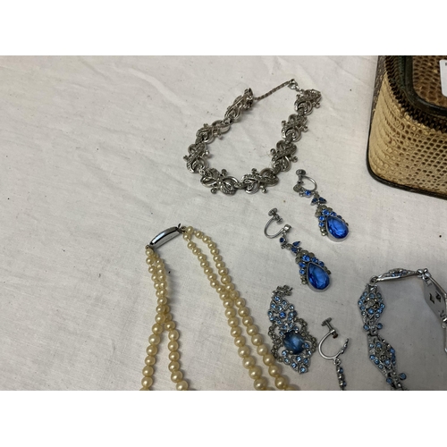 218 - JEWELLERY CASE AND COSTUME JEWELLERY ETC