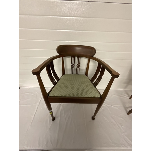 228 - EDWARDIAN MAHOGANY INLAID ARMCHAIR