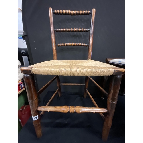 239 - PIANO STOOL AND VICTORIAN OAK CHAIR A/F