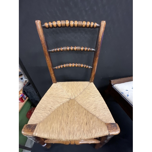 239 - PIANO STOOL AND VICTORIAN OAK CHAIR A/F